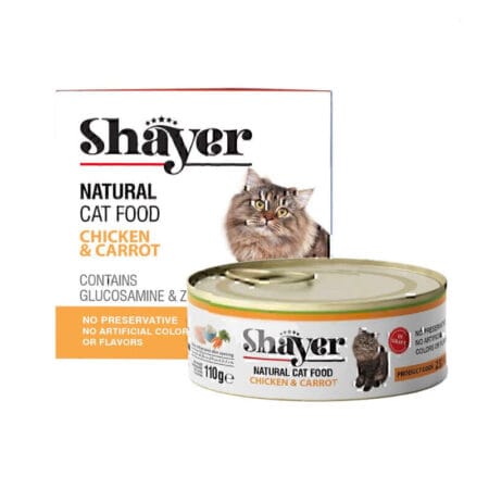 کنسرو گربه شایر نچرال مرغ و هویج 110 گرمی